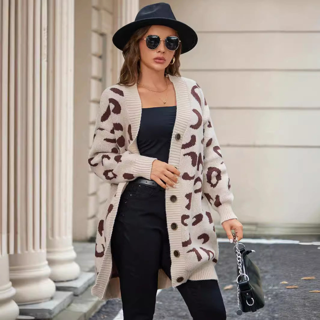 Lune London leopard print knit jacket for ladies