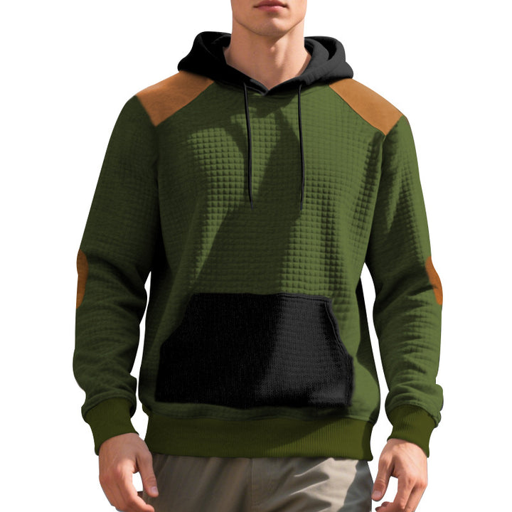 Men's Structured Fabric Hoodie with Contrast Details Lune London