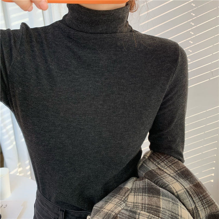 Ladies High Collar Long Sleeve Shirt Chic & Stil