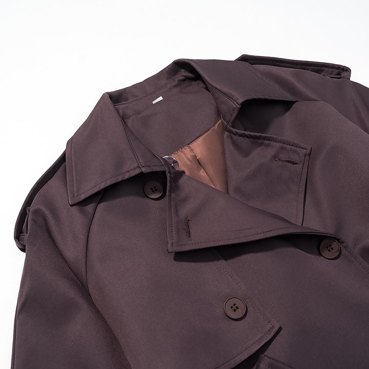 Manteau trench élégant pour femmes avec ceinture ajustable et revers à la mode Chic & Stil