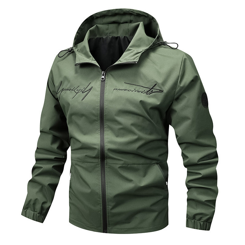 Lightweight waterproof jacket for men with innovative hood system Lune London