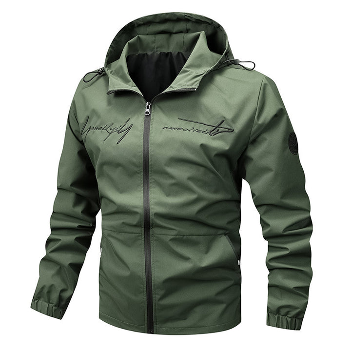 Lightweight waterproof jacket for men with innovative hood system Lune London