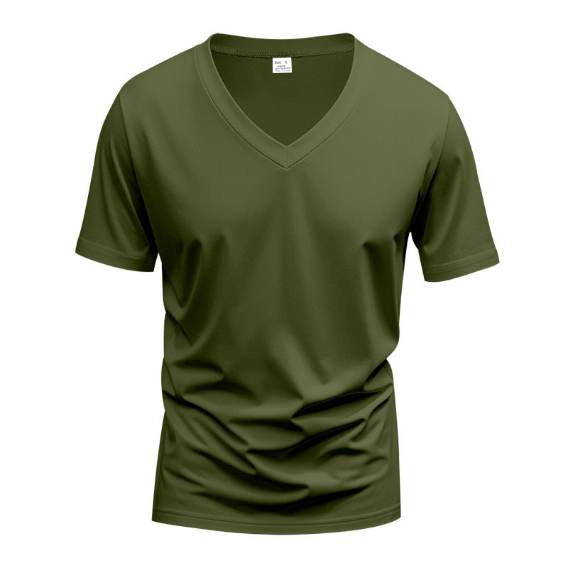 Functional T-shirt for men with V-neck in breathable material Lune London