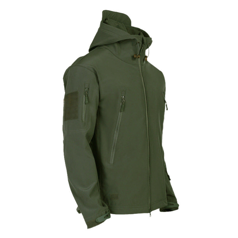 Versatile softshell jacket for men with removable hood Lune London