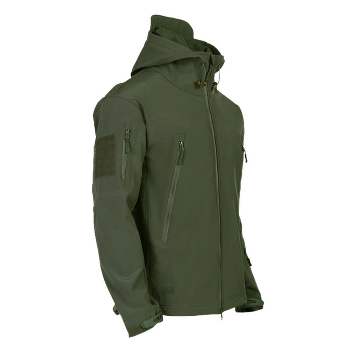 Versatile softshell jacket for men with removable hood Lune London