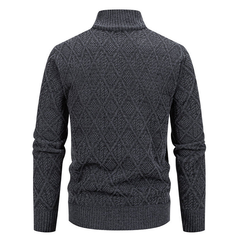 Fashionable men's knitted jacket with textured surface Lune London