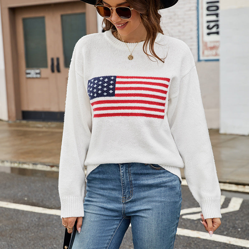 Casual sweater for women with flag pattern Lune London