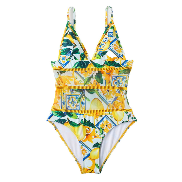 Women's swim set with wrap skirt and floral design Lune London