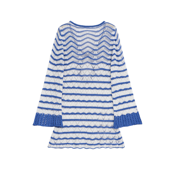 Women's knitted top with a modern wave pattern and a stylish cut Lune London