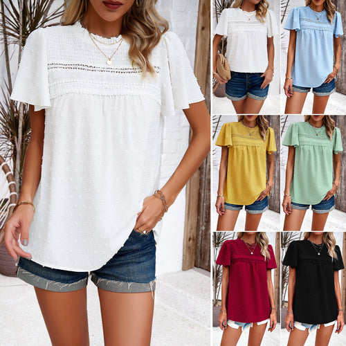 Lightweight blouse for women with ruffle details and a fine texture Lune London