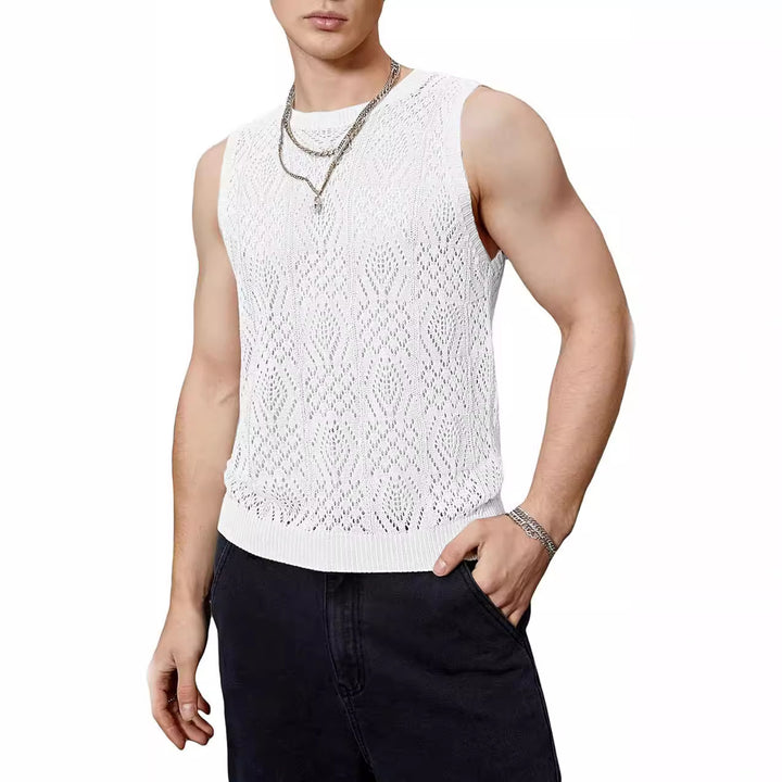 Men's knit top with refined perforated pattern Lune London