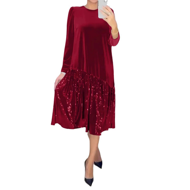 Robe de soirée élégante pour femmes avec jupe étincelante et haut doux Chic & Stil