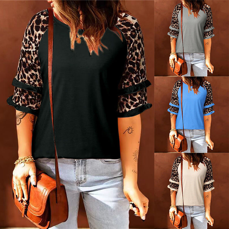 Ladies Chic animal print short sleeves top Lune London