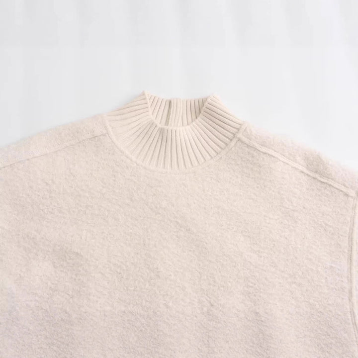 Chunky knit sweater for women with high collar Lune London