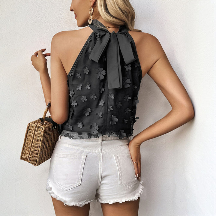 Women Floral Application Top Halter Lune London