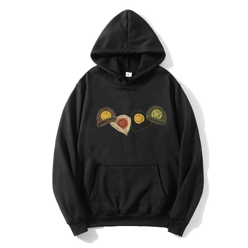 Women’s Hooded Sweatshirt with Playful Smiley Design Chic & Stil