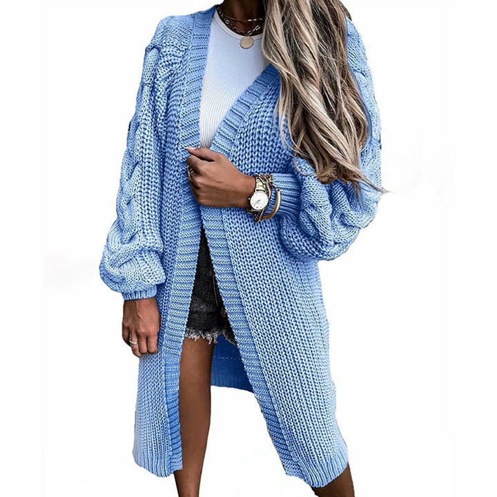 Cardigan en tricot épais pour femmes avec des manches volumineuses et une ouverture devant Chic & Stil