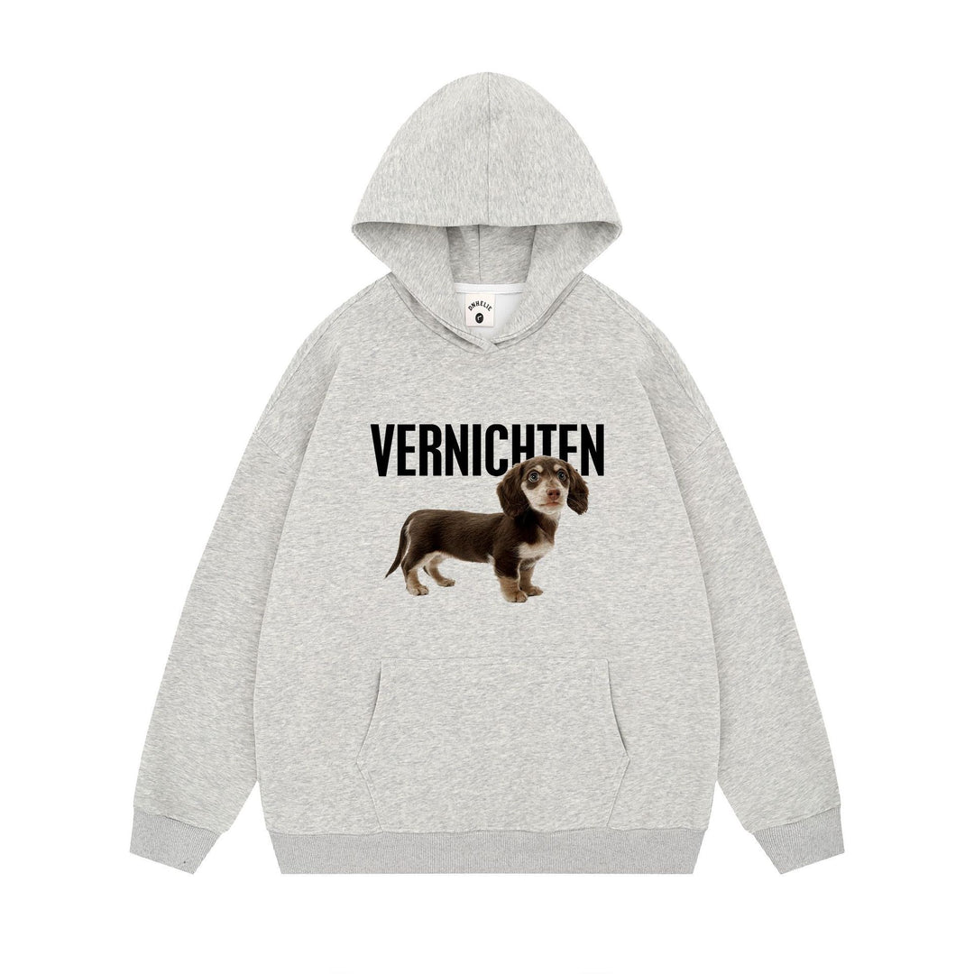 Women's hoodie with artistic dog motif and statement print Chic & Stil
