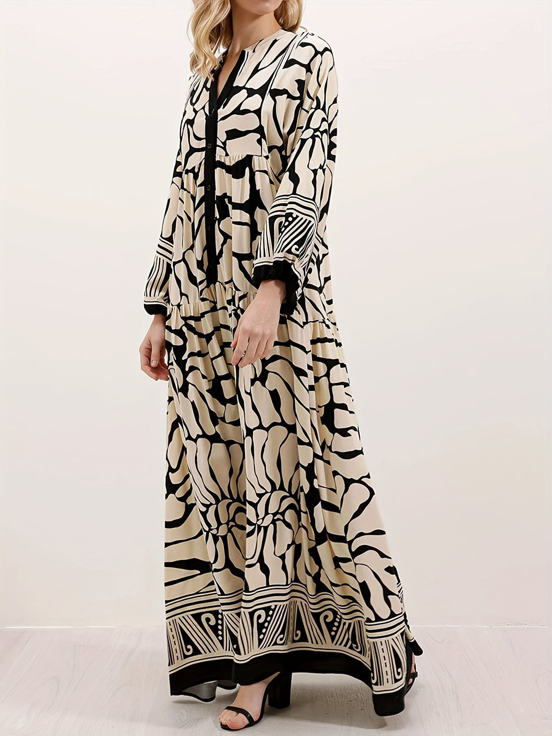 Chic and Stylish Floral Design Maxi Boho Dress for Women