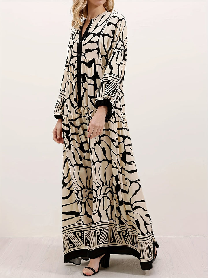 Chic and Stylish Floral Design Maxi Boho Dress for Women