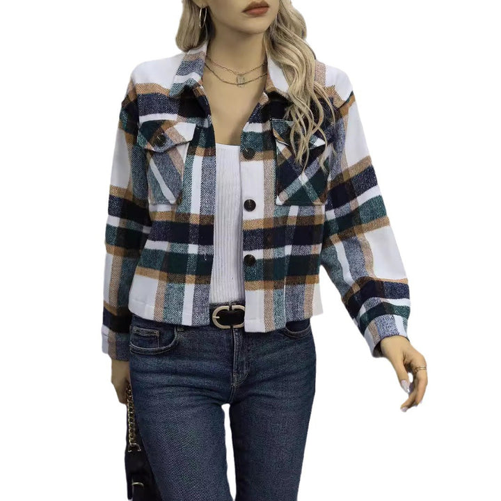Ladies Checked Flannel Jacket with Pockets Lune London