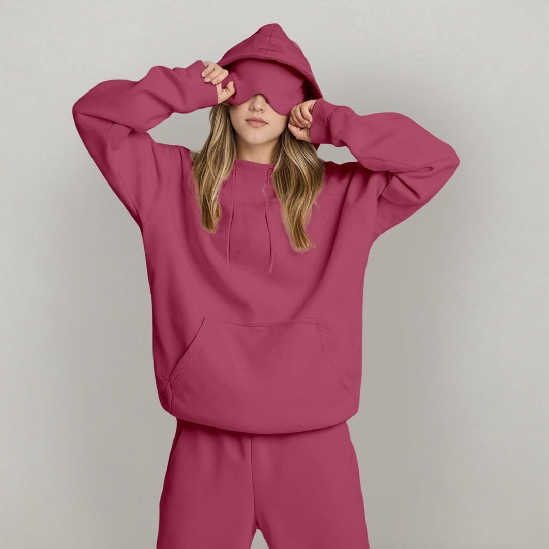 Ladies hoodie with integrated sleep mask Lune London