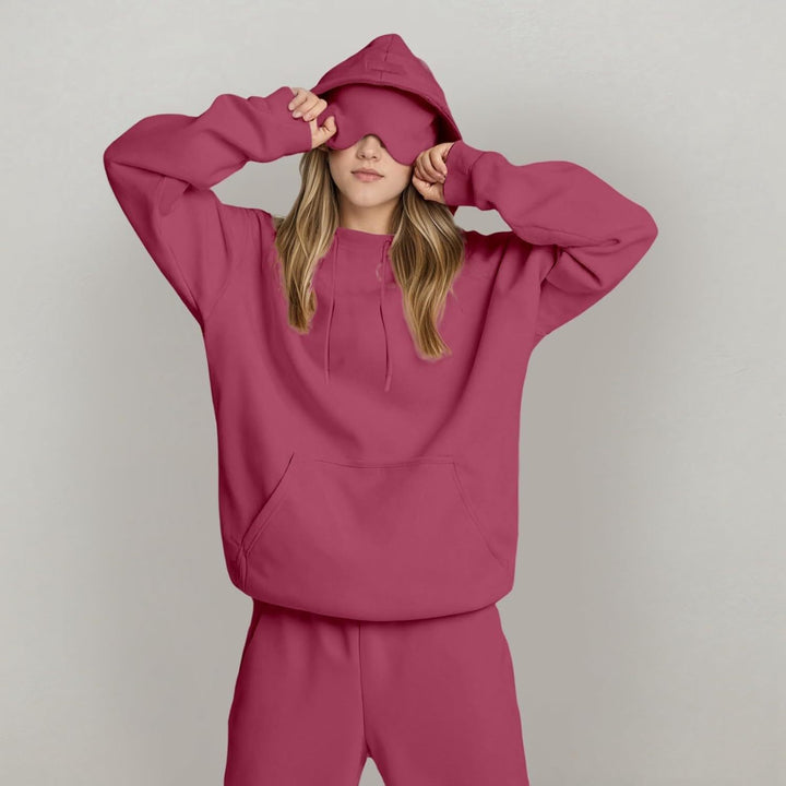Ladies hoodie with integrated sleep mask Lune London