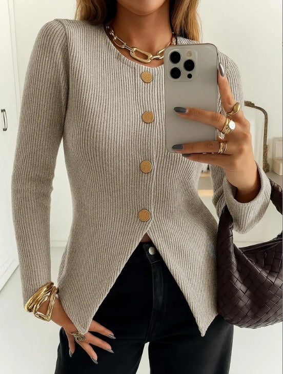 Dames élégant cardigan avec boutons décoratifs Chic & Stil