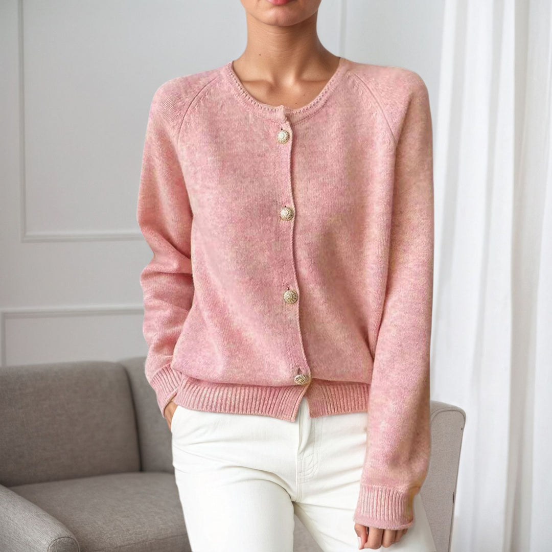 Soft knit cardigan for women with button details and elastic cuffs Lune London