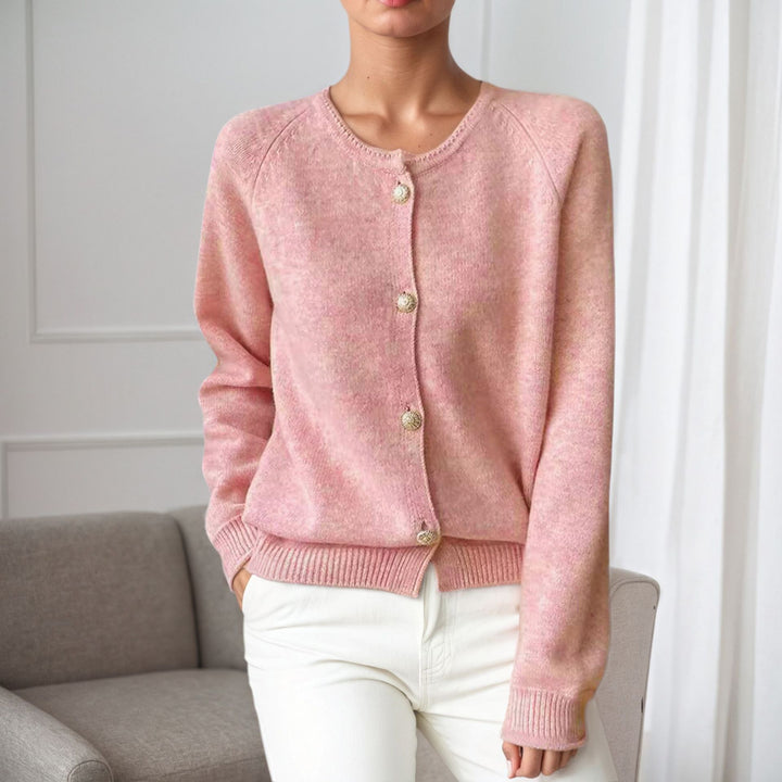 Soft knit cardigan for women with button details and elastic cuffs Lune London