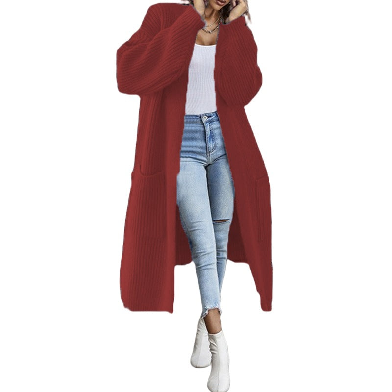 Cardigan femme en tricot épais avec poches et design à ouverture frontale Chic & Stil