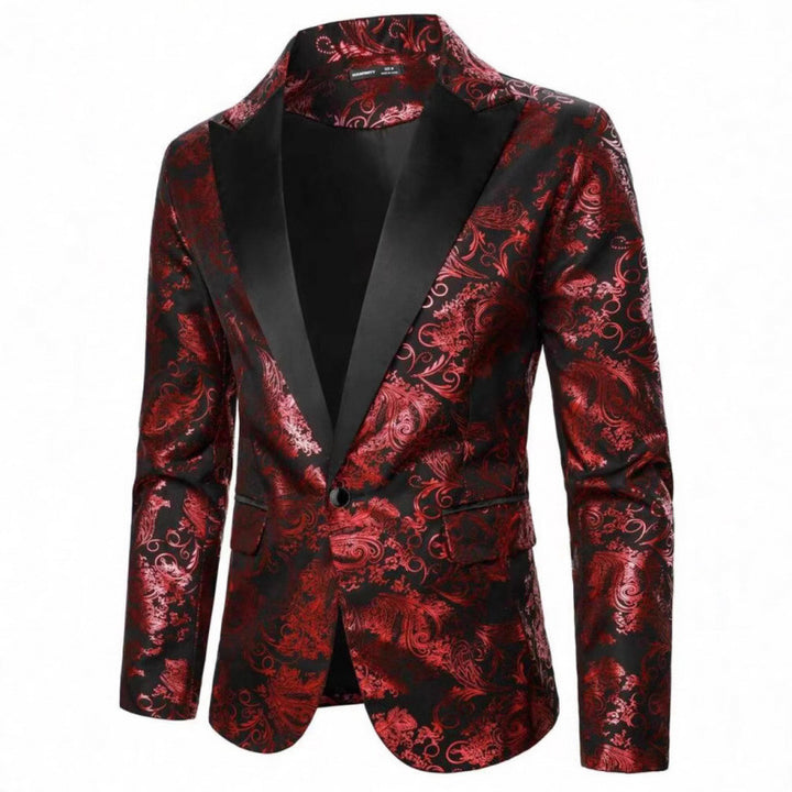 Elegant tuxedo blazer for men with floral jacquard pattern Lune London