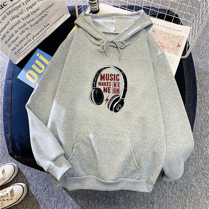 Women's hoodie with creative music design Chic & Stil