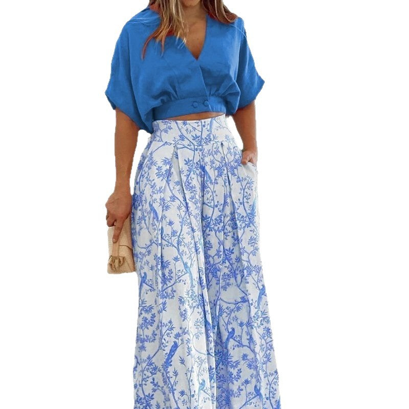 Lune London cropped fashion top and wide pants