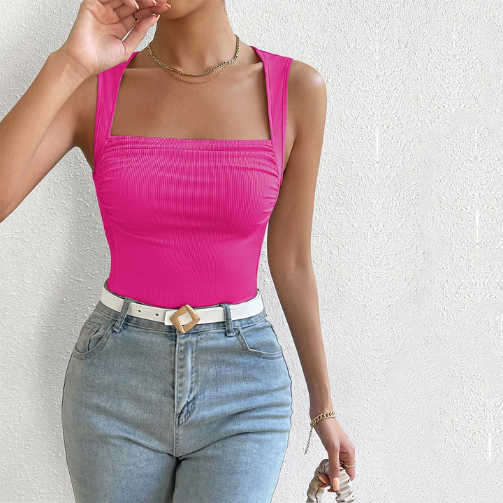 Débardeur ajusté pour femme avec encolure carrée et fronces Chic & Stil