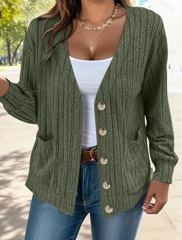 Textured button cardigan for women Lune London