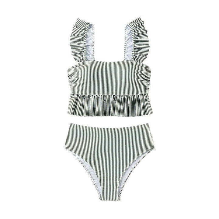 Women’s peplum ruffled tank top and high waist bottom set Lune London