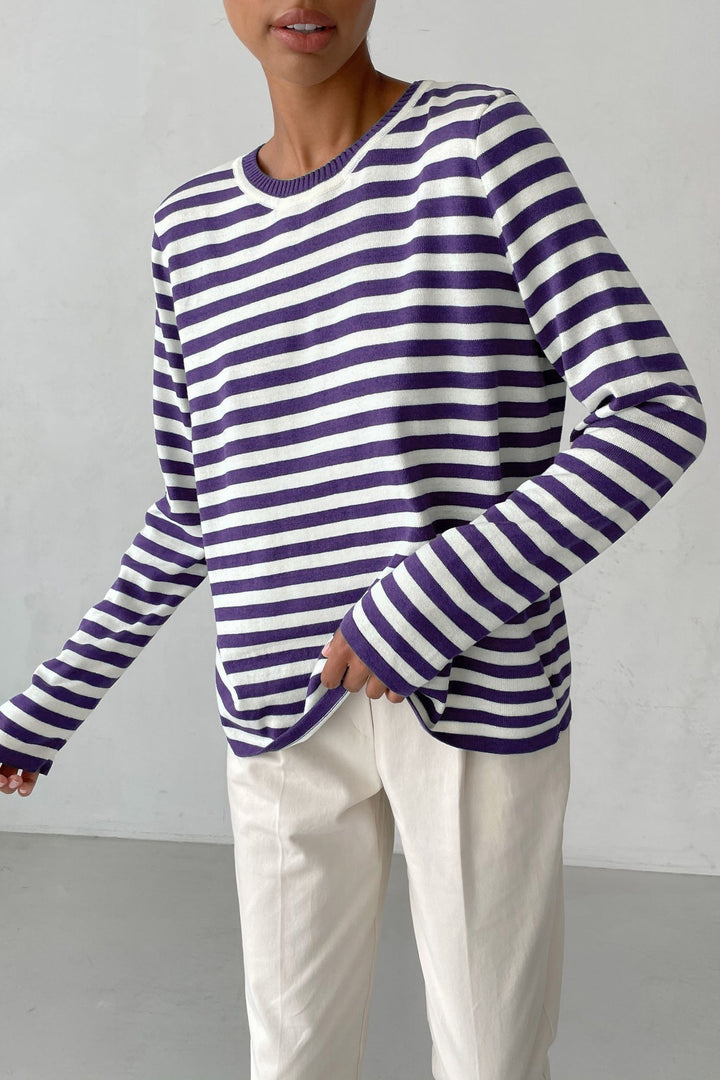 Striped long-sleeve T-shirt for women Lune London