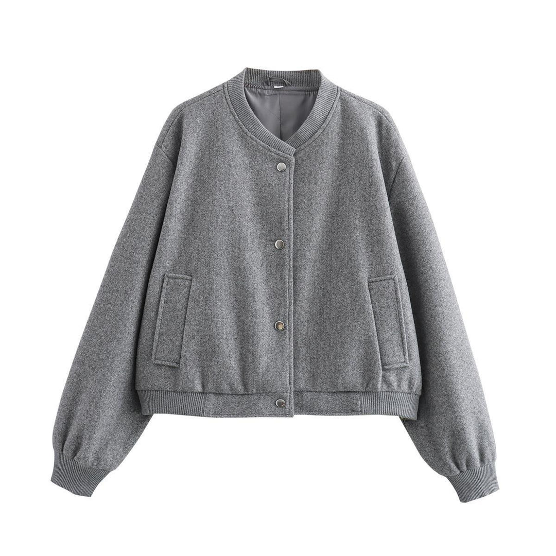 Sporty bomber jacket for women with side pockets and elastic cuffs Lune London