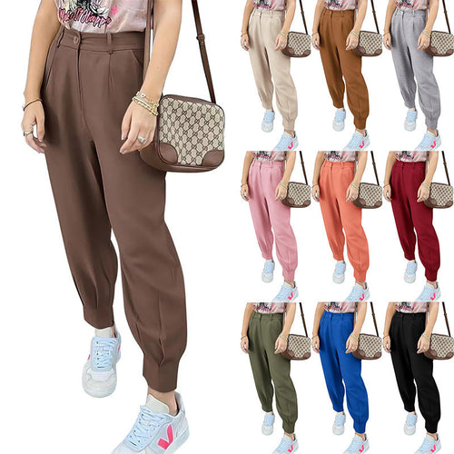 Elegant and fashionable high-waisted pants for women with pleats and side pockets Lune London