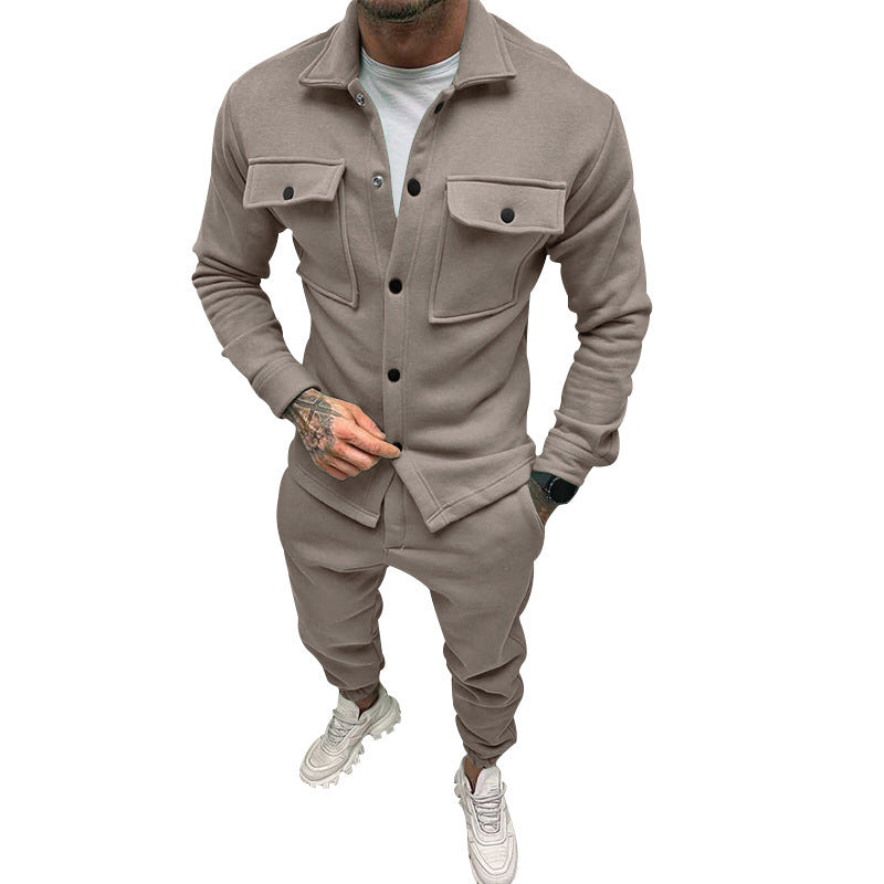 Stylish leisure suit for men with button placket and practical pockets Lune London