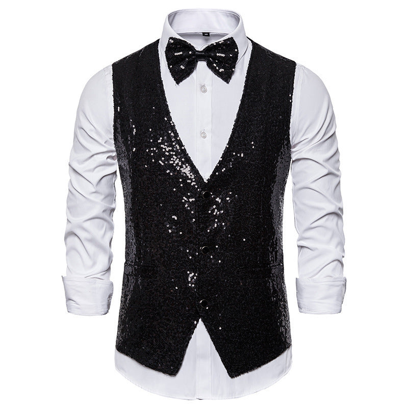 Elegant sequin jacket for men with a classic cut and practical bow tie Lune London