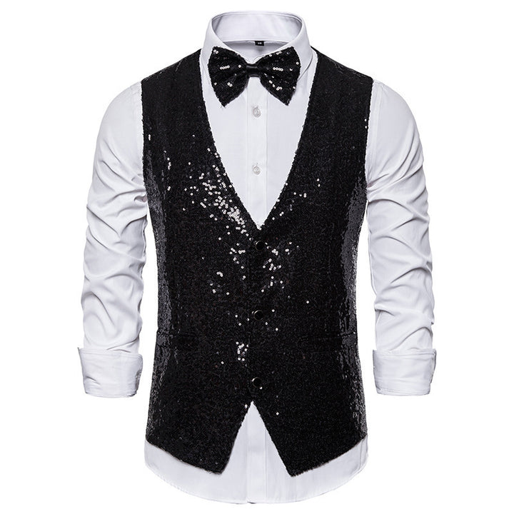 Elegant sequin jacket for men with a classic cut and practical bow tie Lune London