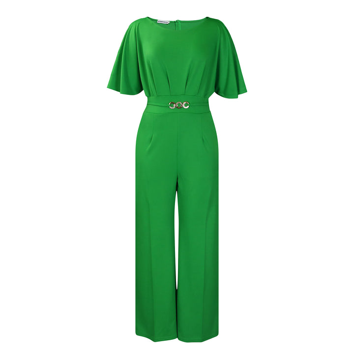 Ladies Elegant Jumpsuit with Flared Leg and Chic Decorative Belt and Style