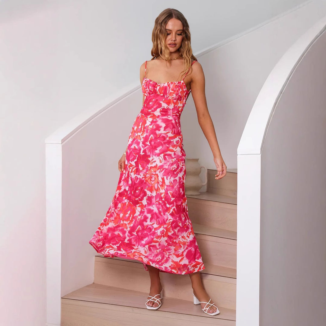 Chic Floral Print Maxi Dress