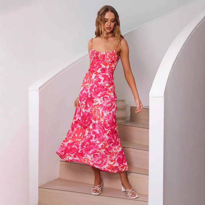 Chic Floral Print Maxi Dress