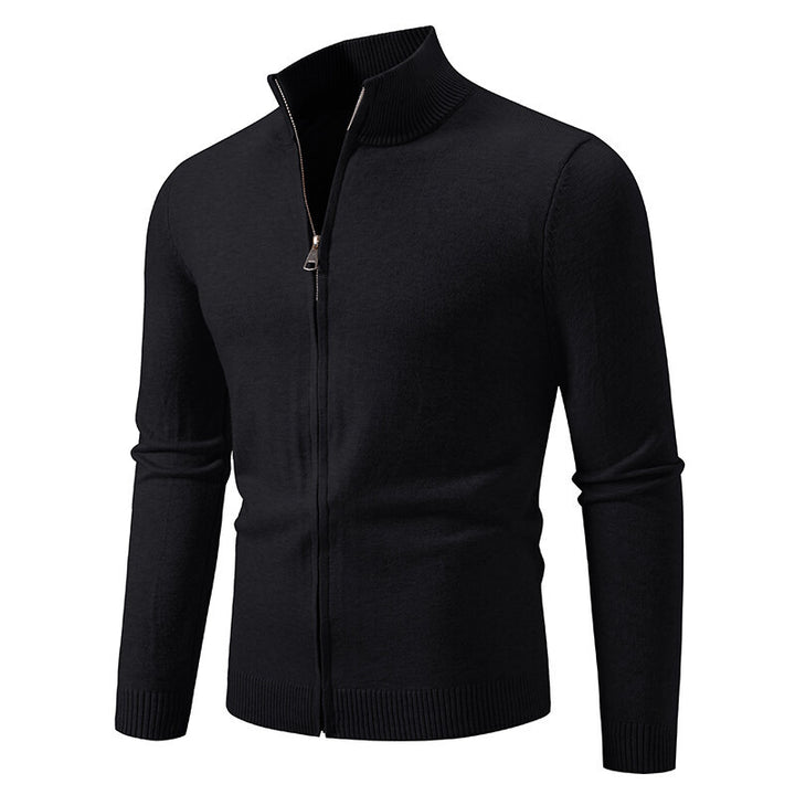 Men's knitted jacket with high collar and convenient zipper Lune London