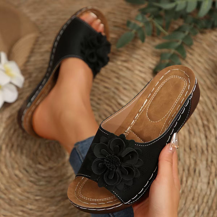 Floral slide sandals for women Lune London