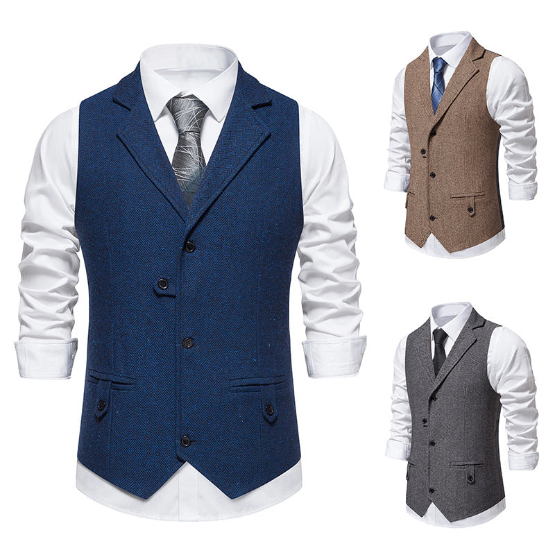 Elegant suit vest for men with herringbone design and modern cut Lune London