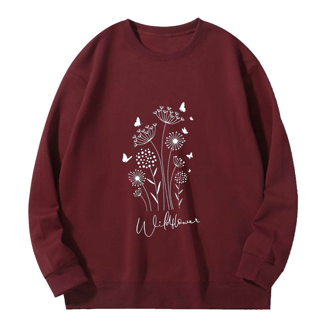 Sweat à capuche pour femmes avec imprimé fleurs sauvages et doublure intérieure confortable Chic & Stil